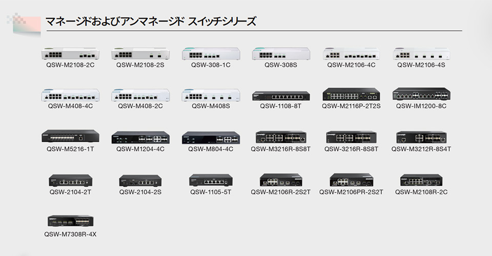 マネージドおよびアンマネージド スイッチシリーズ