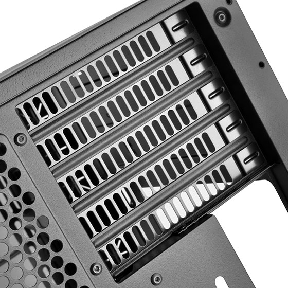 Five expansion slots with perforated vents
