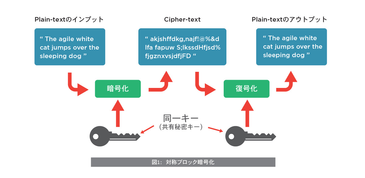 対象ブロック暗号での暗号化の仕組みのイラスト