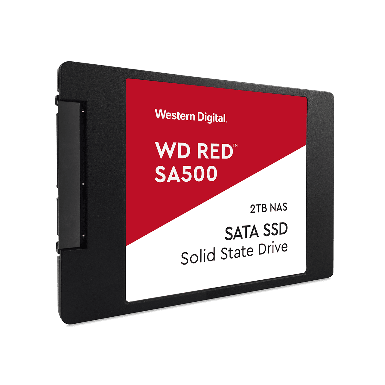 黒いパッケージに赤いと白のラベルのWD RED SA500の製品画像