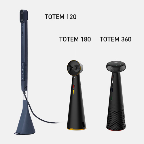 TOTEM 120、TOTEM 180、TOTEM 360、VOCALの製品が並んでいます。