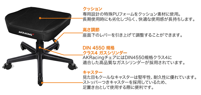 AKRacing オットマンの特長