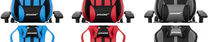 極坐シリーズのランバーサポートとヘッドレストにはAKRacingのロゴが入っています。