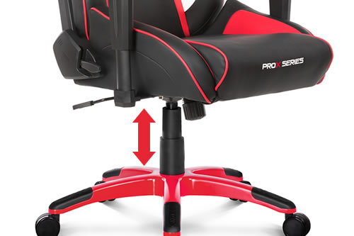 椅子の高さはシリンダーの伸び縮みで変更されます