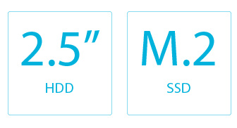 2.5インチ HDDとM.2 SSD