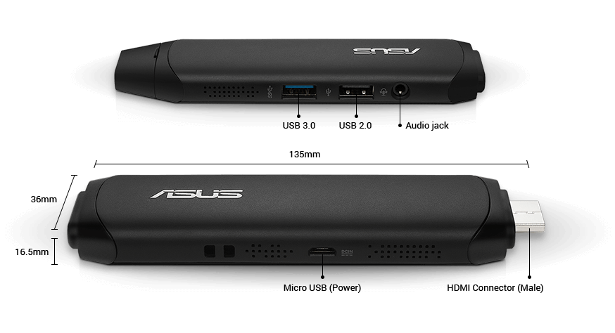 主なスペックCPUASUS VivoStickPC TS-10B174D スティック型PC