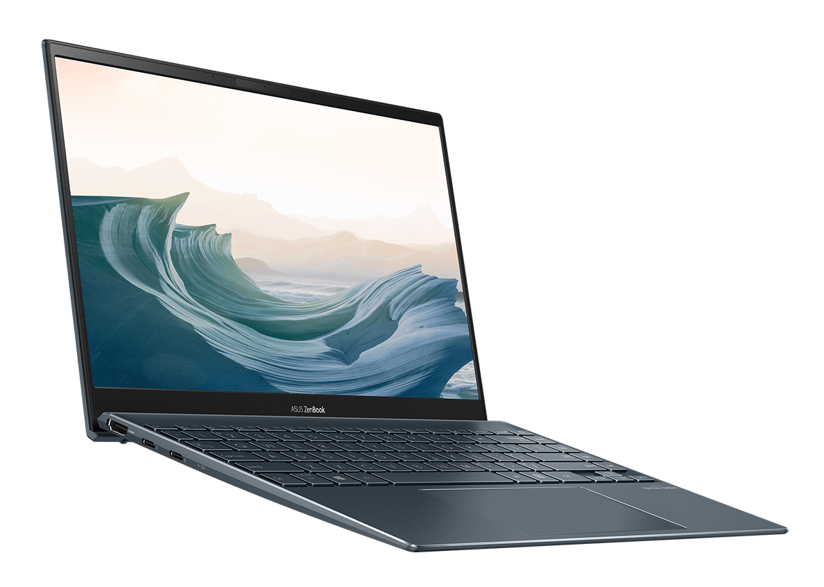 立方体の上に設置されたASUS ZenBook 13の画像