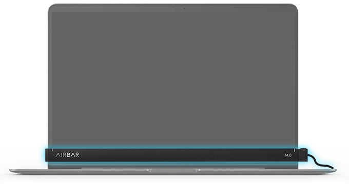 AirBarを取り付けたノートPCの画像