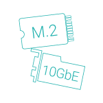 QM2 M.2 SSD/10GbE PCIe カードのイメージ