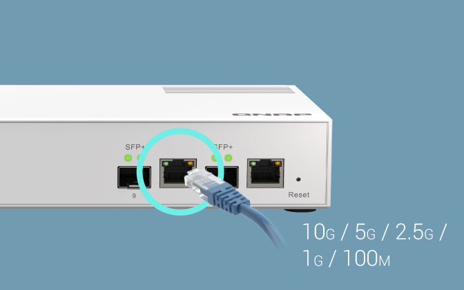 qsw-m2108-2cの柔軟な展開が出来るポートの図