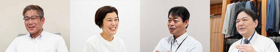 取材を受けた方の顔写真（左から男性、女性、男性、男性）