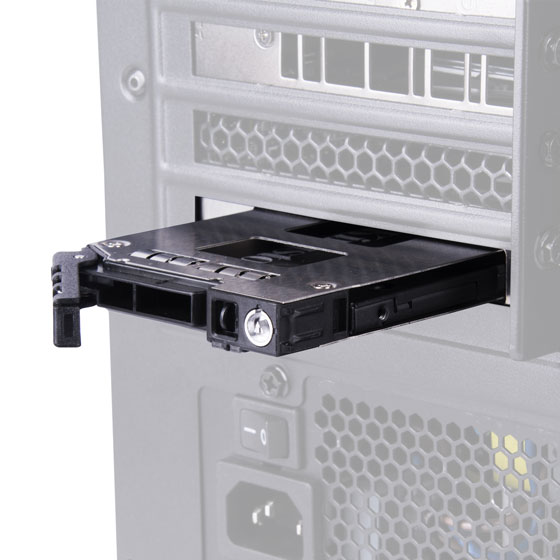 Utilize an expansion card slot to add a removable 2.5
