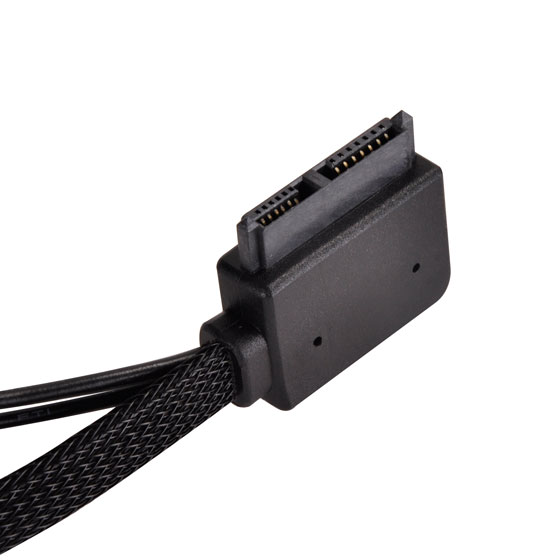 Lateral 90°angled slimline SATA connector