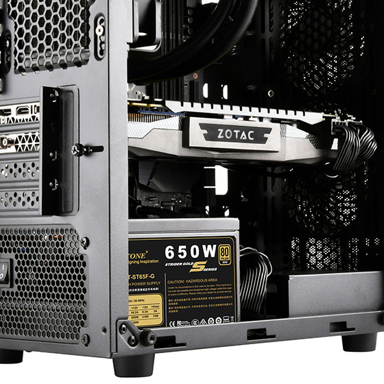 Close up view of rear vented expansion slots
