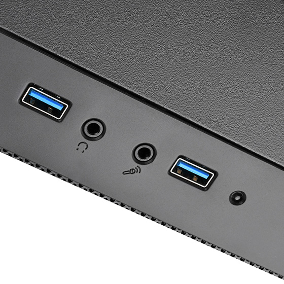 Top front I/O ports include two USB 3.0 connectors 