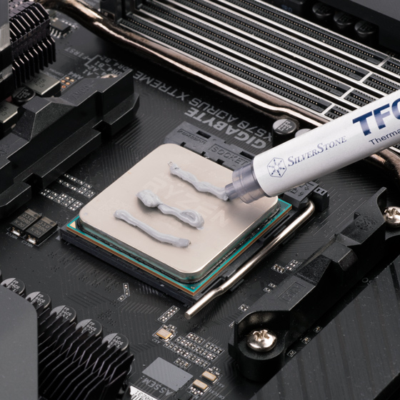 Thermal paste applied on CPU