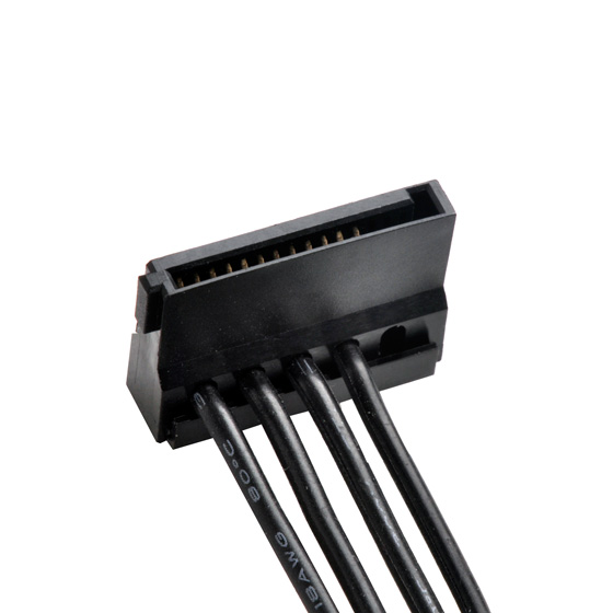 Three x four (4) SATA 90˚connectors