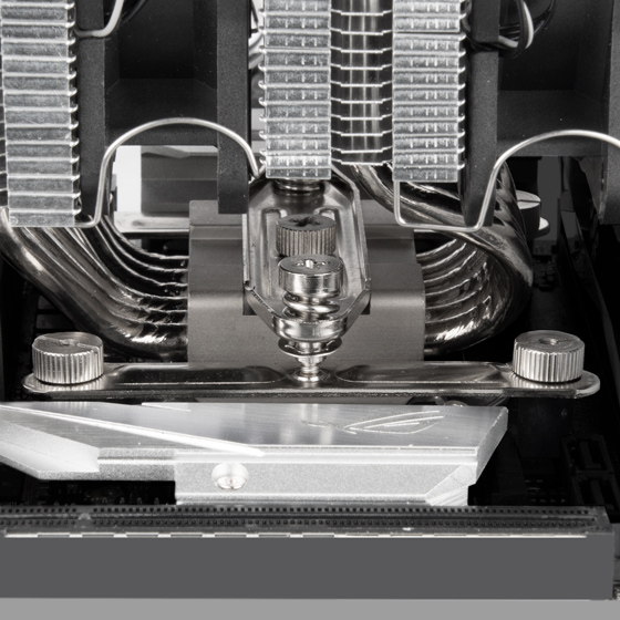 Fin offset design eliminates interference between memory modules and CPU cooler on LGA1200 motherboards