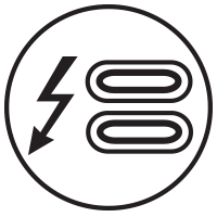 2つのThunderboltポートアイコン