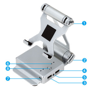 モバイルUSBチャージスタンド各部の説明
