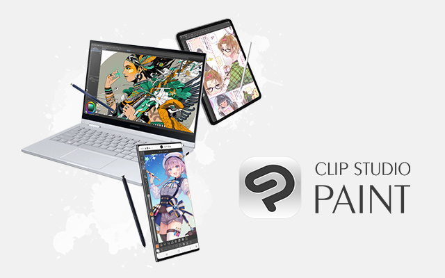 CLIP STUDIO PAINTを起動した端末郡。