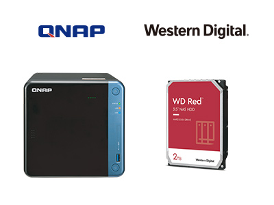 QNAPのNASとWD Redの製品写真