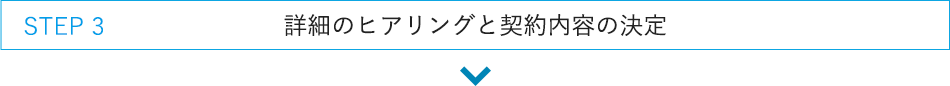 STEP 3:詳細のヒアリングと契約内容の決定