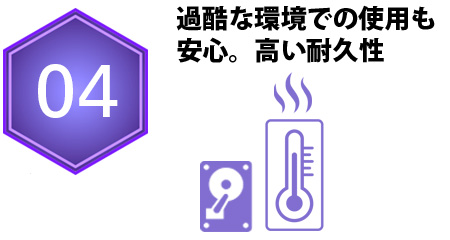 過酷な環境での使用も安心。高い耐久性