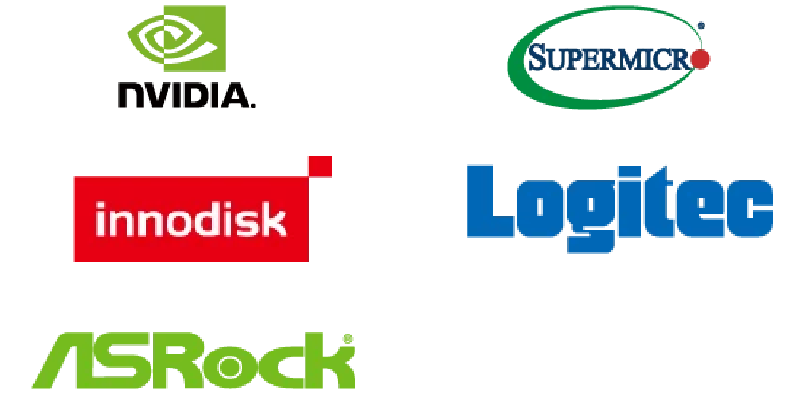 NVIDIA. SUPERMICRO innodisk Logitec ASRock
