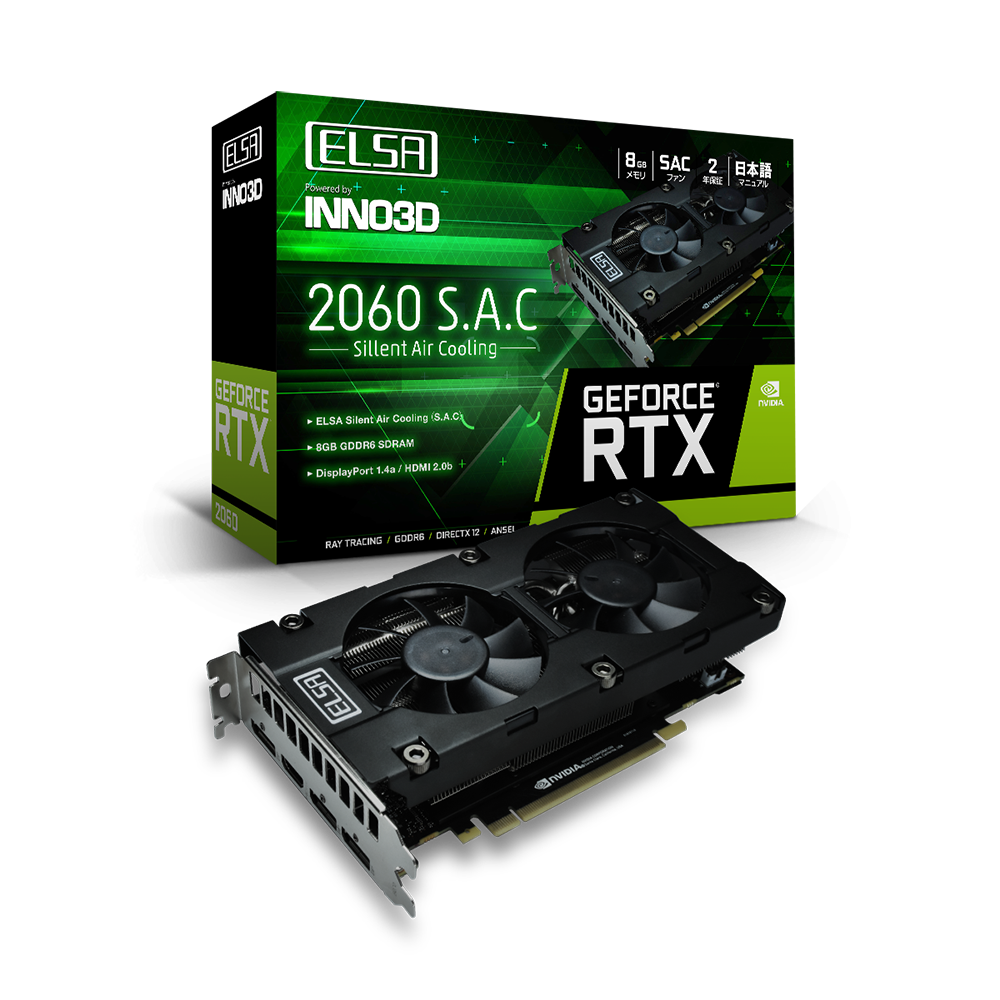 ELSA GeForce RTX 2060 12GB｜動作確認済｜中古 ELSA Japan ELSA GeForce RTX 2060 S.A.C｜テックウインド株式会社