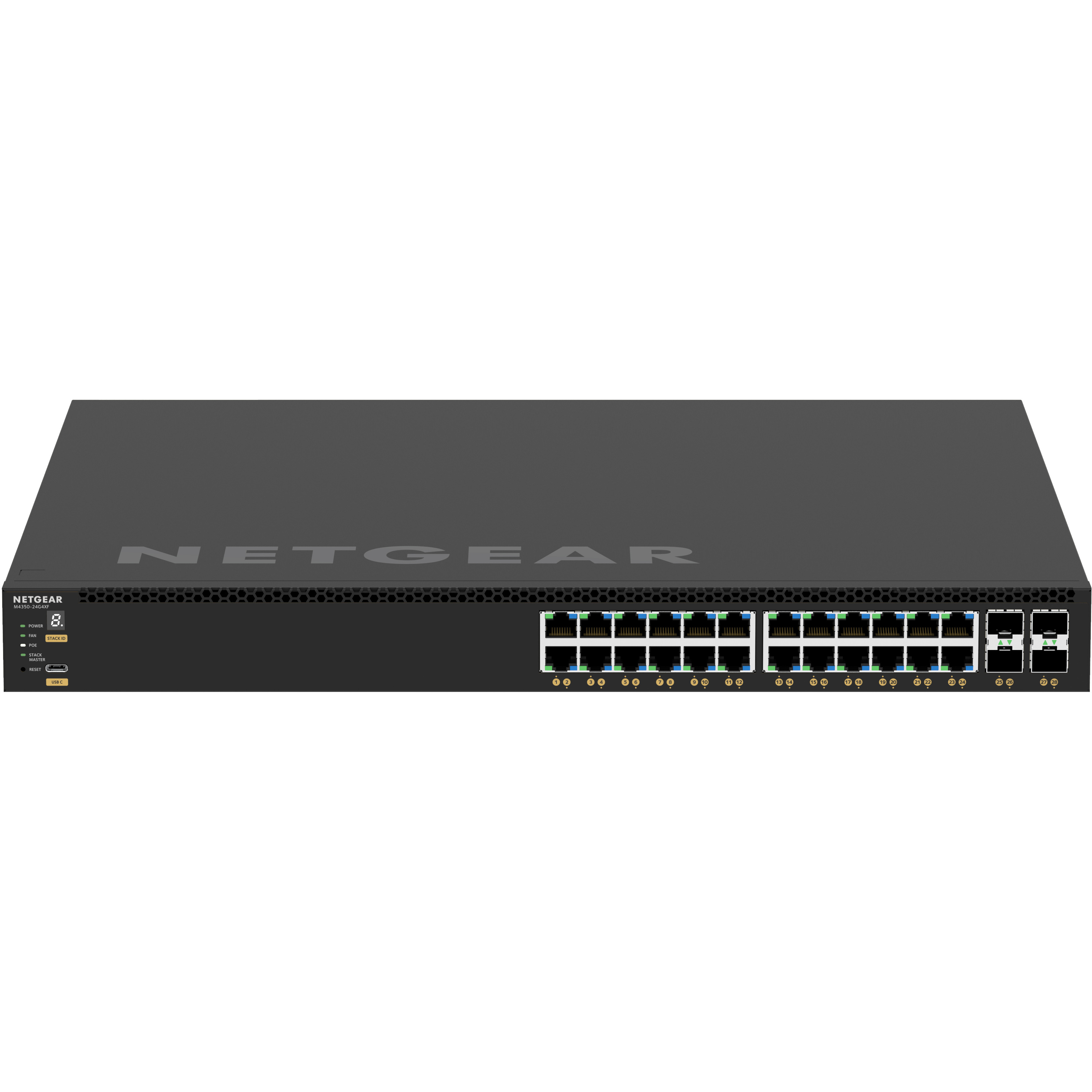 M4350-24G4XF ― PoE+対応 (648W-720W) 1G×24 10G SFP+×4 フルマネージ