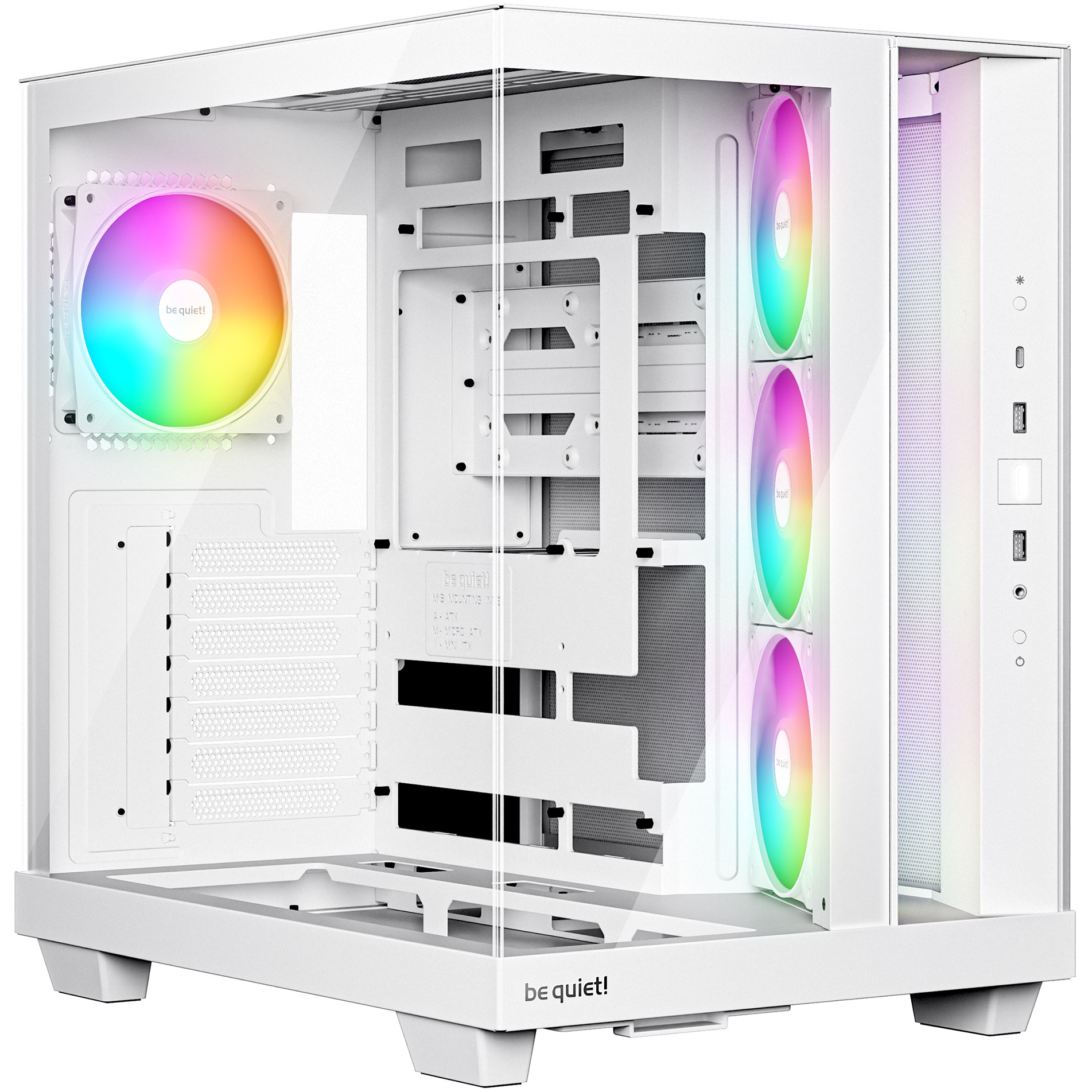 BGW86 ― 120mmファン4基搭載ピラーレスホワイトミドルタワーケース