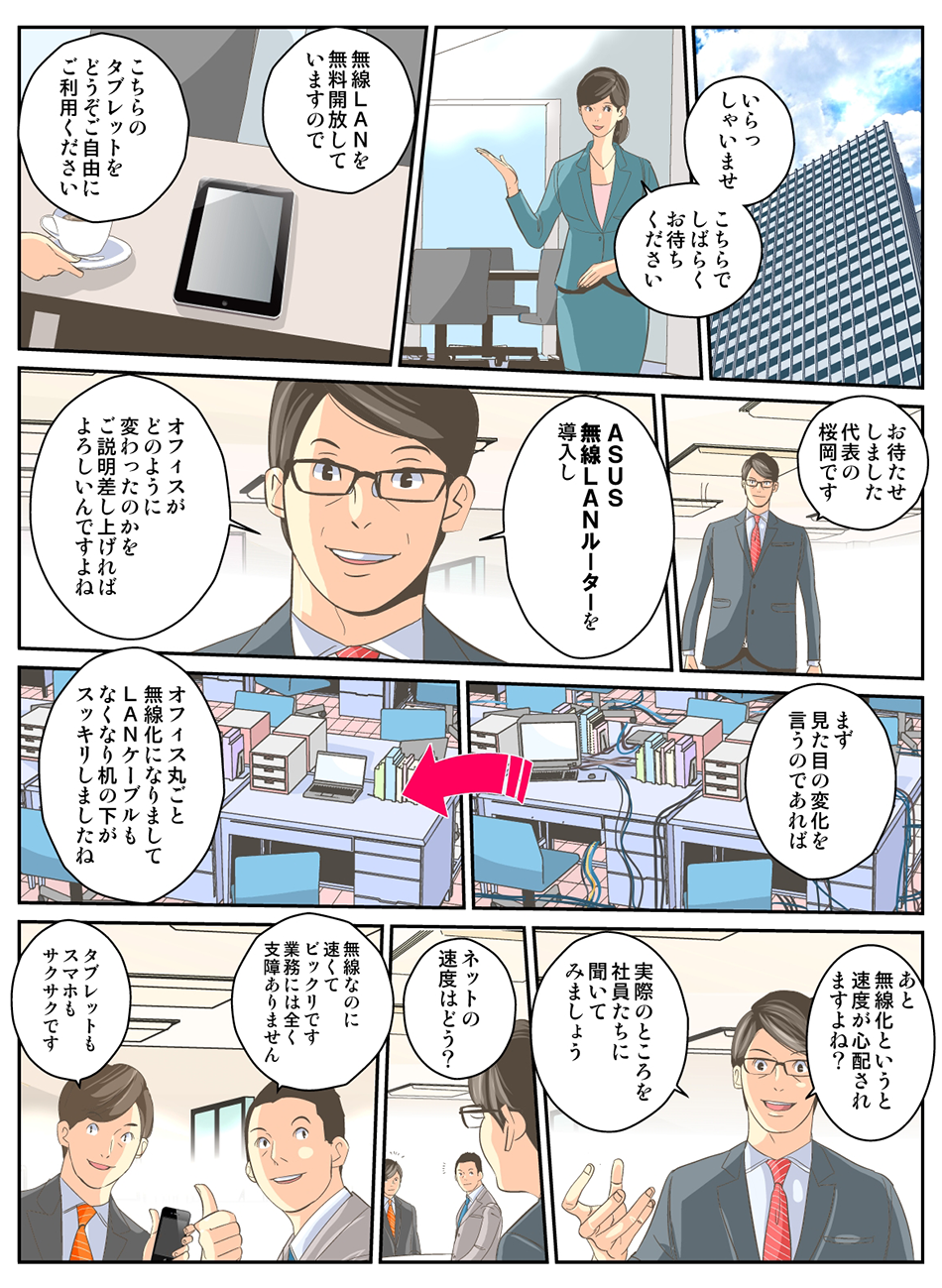 ASUS無線LANルーターの漫画