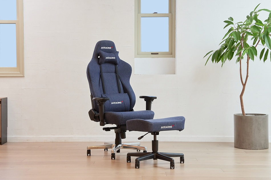 AKRacing高品質な岡山県産デニム素材を張地に採用したチェア、座椅子、フットレストを発売開始