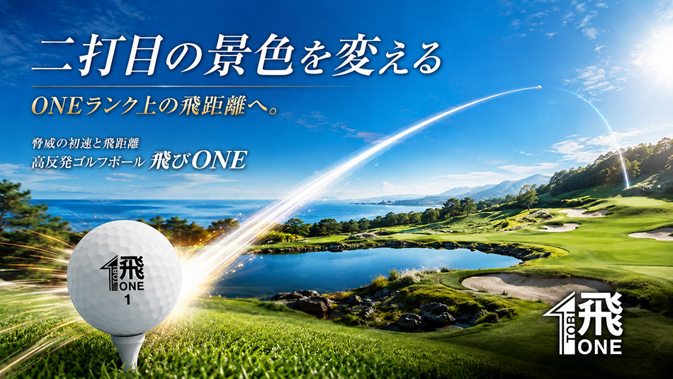 世界最高レベルの反発係数0.850を実現した高反発ゴルフボール 「飛びONE」を発売 脅威の初速と飛距離で二打目の景色を変える