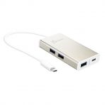 USB TypeC USB3.0×4ポートハブ 電源入力対応 (JCH346-A)の写真