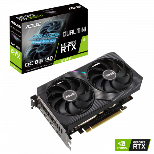  DUAL-RTX3060TI-O8G-MINI - 2連ファン搭載RTX™3060Ti MINI OCエディション採用グラフィックボードの製品画像