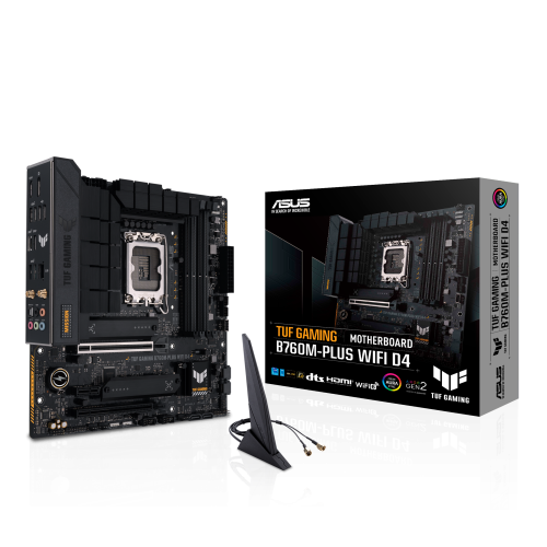  TUF GAMING B760M-PLUS WIFI D4 ― ASUS インテル® Socket LGA1700 第13世代インテル® B760チップセット対応mATX マザーボード の製品画像