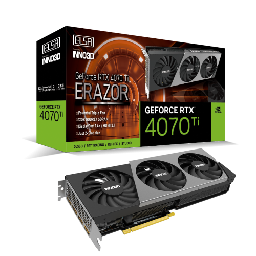  ELSA GeForce RTX 4070 Ti ERAZORの製品画像