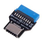 SST-CP14-R ― ストレートアングル USB 3.0内部 (19ピン) ヘッダ～USB 3.1 / 3.2 Type-C (20ピン) Key Aアダプタ