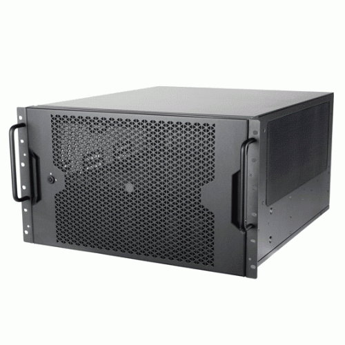  SST-RM61-312 ― 6U 12ベイラックマウントケース、デュアルPSU互換性、トリプル360mmラジエター対応、SGPIO互換性で12 Gb/s Mini-SAS HD SFF-8643に対応の製品画像