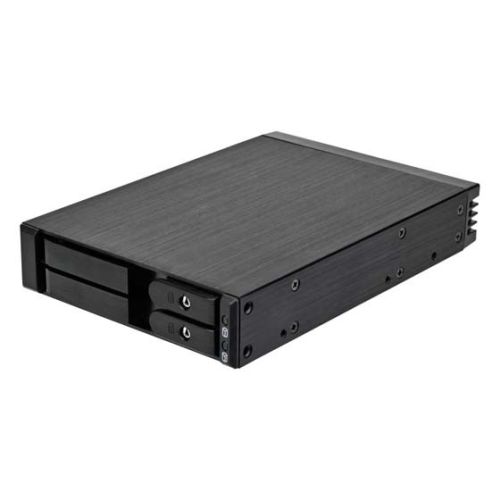  SST-FS202B-V2 ― 3.5’’ デバイスベイから 2 × 2.5’’ SAS/SATA トレイレス ホットスワップケージの製品画像